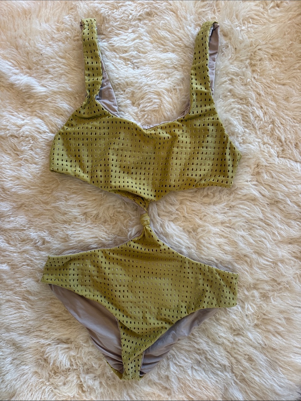 acacia swimwear Olive Green Cutout One-Piece Swimsuit